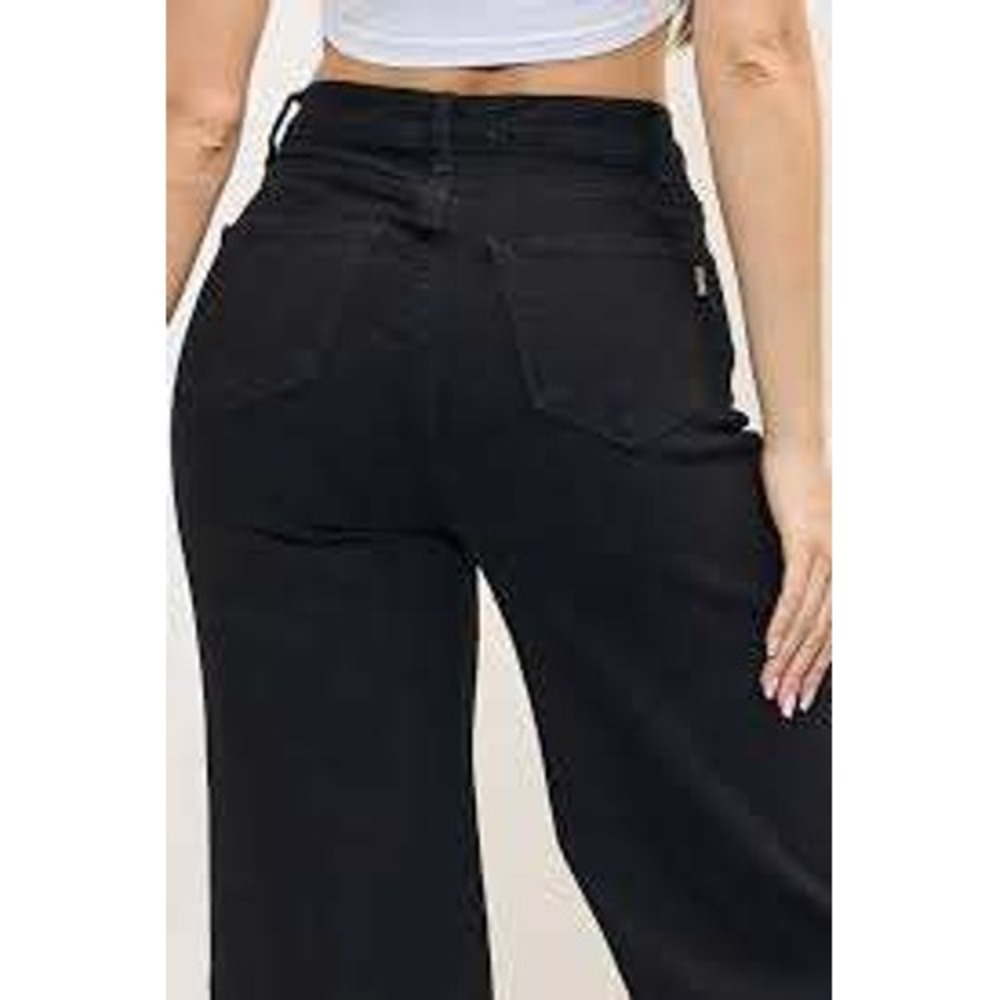 Vibrant MIU Black High Waisted Mom Jeans Tapered Leg Madein USA Size 7 W27 P1345
